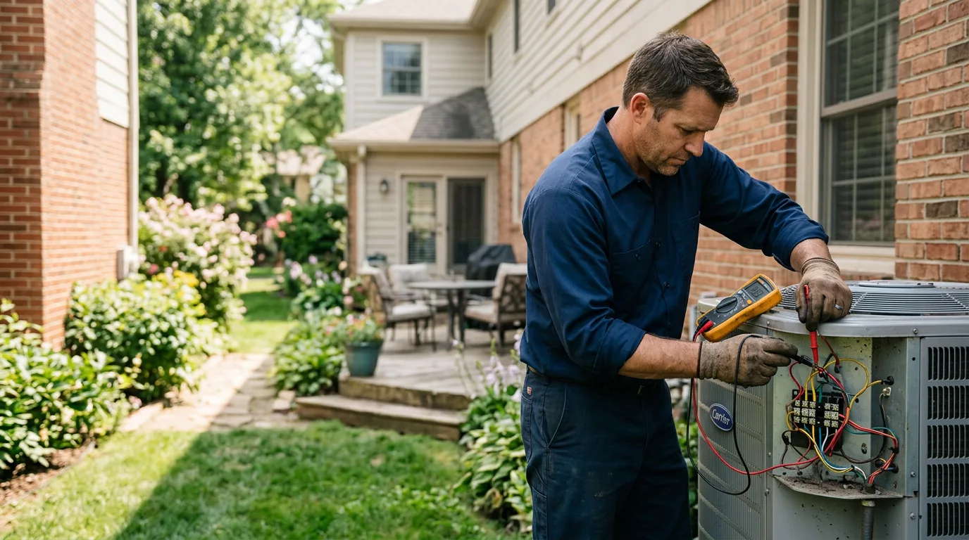 HVAC technician working near Delavan, IL